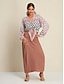 billige Skirts-Knot Wrap Maxi Skirt Cotton Linen