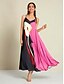 cheap Print Dresses-Satin Floral Swing V Neck Sleeveless Maxi Dress