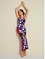 billige Kjoler til nytårsaften-Knit Backless Tie Knot Floral Maxi Dress