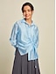 billige Shirts-Drawstring Drop Shoulder Tencel Shirt