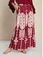 abordables Pants-Folk Print Wide Leg Maxi Pants