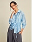 billige Shirts-Drawstring Drop Shoulder Tencel Shirt