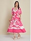 billige Print Dresses-Brand Floral Satin Maxi Dress