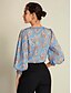 abordables Blouses-Satin Puff Sleeve Cross Front Blouse