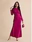 cheap Two Piece Sets-Satin Wedding Guest Magyar Sleeve Shirt &amp; Mid Waist Maxi Skirt Two Piece Set