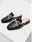 abordables Chatitas de Mujer-Rhinestone Buckle Leather Loafers