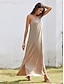 cheap Casual Dresses-Loose Sleeveless One Shoulder Split Maxi Dress