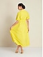 billige Afslappede kjoler-Cotton Belted Hem Button Maxi Shirt Dress