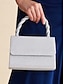 cheap Clutches &amp; Evening Bags-Braided Handle Silver Handbag