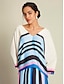 billige bluser-Stripe Satin Oversized Blouse