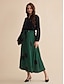 abordables Skirts-Polka Dot Satin Belted Maxi Skirt