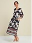 abordables Print Dresses-Loose Floral Print Maxi Dress