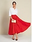 economico Skirts-Cotton Belted High Low Midi Skirt