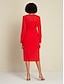 billige Uformelle kjoler-Knot Wrap Chiffon Long Sleeve Dress Set