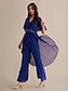 preiswerte Overalls-Sequin Embroidered Chiffon Flare Sleeve Jumpsuit