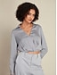 cheap Two Piece Sets-Satin Turndown Long Sleeve Shirt&amp;Satin Elegant Full Length Pants Two Piece Set