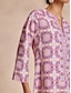 preiswerte Print Dresses-Ethnic Notched Collar Breathable Maxi Dress