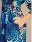 abordables Print Dresses-Brand Satin Design Butterfly Leopard Material Slash Neck Maxi Dress