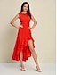 abordables Robes Soirée-Chiffon Ruffle Hem Sleeveless Maxi Dress