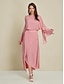 abordables Two Piece Sets-Asymmetric Chiffon Tie Back Top &amp; Skirt Set