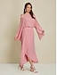 billige Two Piece Sets-Asymmetric Chiffon Tie Back Top &amp; Skirt Set