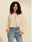 cheap Blouses-Chiffon Leopard Juliet Puff Sleeve Crew Neck Casual Blouse