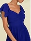 cheap Casual Dresses-Chiffon Pleated A Line V Neck Short Sleeve Maxi Dress