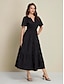 abordables Vestidos casuales-Women&#039;s Elegant Black Maxi Dress