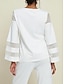 cheap Blouses-Chiffon Modal Illusion Sleeve Crew Neck Shirt