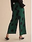 cheap Two Piece Sets-Pleated Long Sleeve Casual Deep V Shirt &amp; Polka Dot Pants Two Piece Set