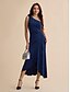 baratos Vestidos de Renda-Sequin Ruffle Sleeveless Maxi Dress