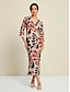 abordables Print Dresses-Brand Printed Maxi Dress