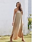 cheap Casual Dresses-Loose Sleeveless One Shoulder Split Maxi Dress