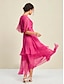 abordables Robes Soirée-Chiffon Ruffle Sleeve Maxi Dress