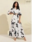 economico Print Dresses-Brand Denim Swing Maxi Dress