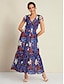 baratos Print Dresses-Print Chiffon Maxi Dress
