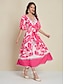 billige Print Dresses-Brand Floral Satin Maxi Dress