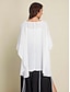 abordables Blouses-Irregular Hem Chiffon Crew Neck Blouse