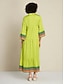cheap Print Dresses-Satin Geometric Y Neck Long Sleeve Maxi Dress