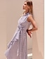 cheap Print Dresses-Stripe Cotton Tie Front Maxi Dress