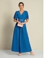 billige Afslappede kjoler-Pleated Chiffon V Neck Maxi Dress
