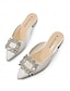 billige Flate sko til damer-Rhinestone Buckle Pointed Toe Mules