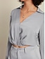 cheap Two Piece Sets-Satin Turndown Long Sleeve Shirt&amp;Satin Elegant Full Length Pants Two Piece Set