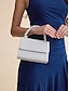 cheap Clutches &amp; Evening Bags-Braided Handle Silver Handbag