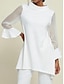 abordables Blouses-Modal Chiffon High Neck Flare Blouse