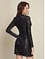abordables Robes Soirée-Women&#039;s Black Sequin Party Dress