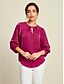 billige Blouses-Shimmery Satin Raglan Sleeve Blouse