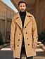 cheap Tank Tops-Men&#039;s Winter Coat Overcoat Peacoat Trench Coat Formal Business Winter 95% polyester 5% cotton Warm Outerwear Clothing Apparel Coats / Jackets Solid Color Vintage Style Notch lapel collar