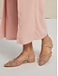 baratos Sapatilhas Femininas-Fringed Detail Low Heel Slingback Flats