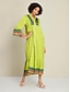 cheap Print Dresses-Satin Geometric Y Neck Long Sleeve Maxi Dress